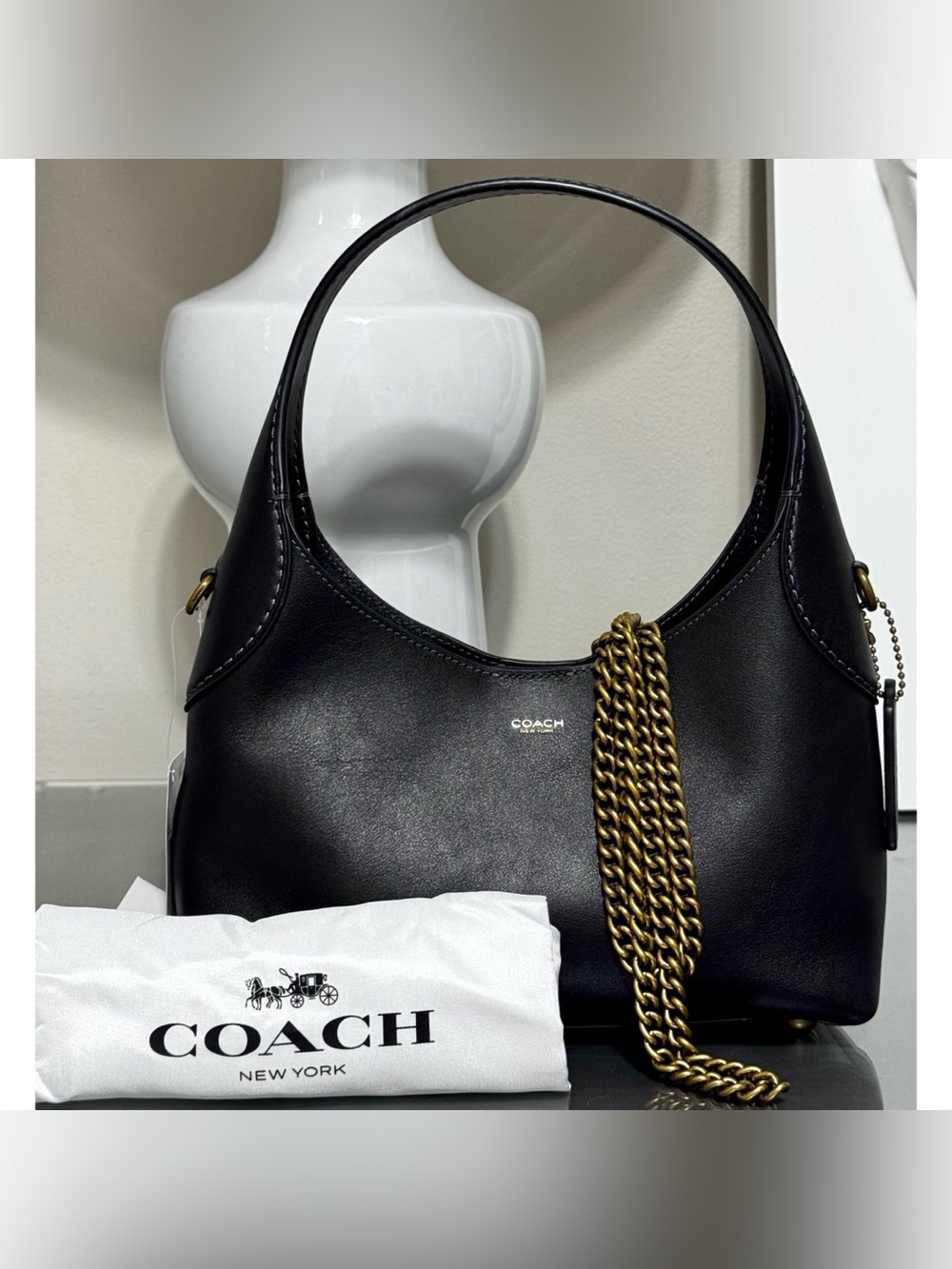 COACH BROOKLYN SHOULDER BAG 23, BLACK